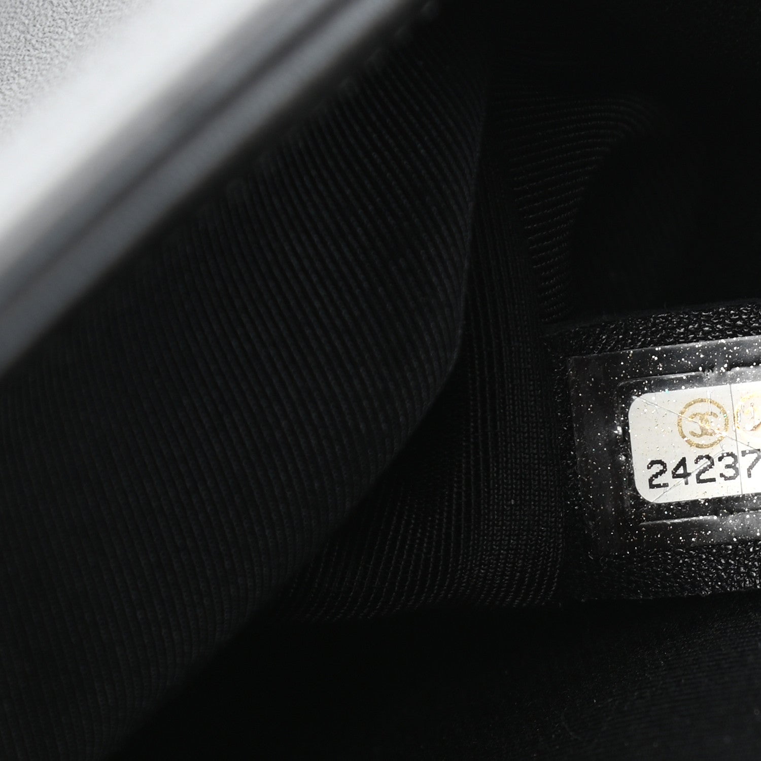 Chanel Calfskin Painted Chevron Embossed Medium Boy Flap Black 7 of 10