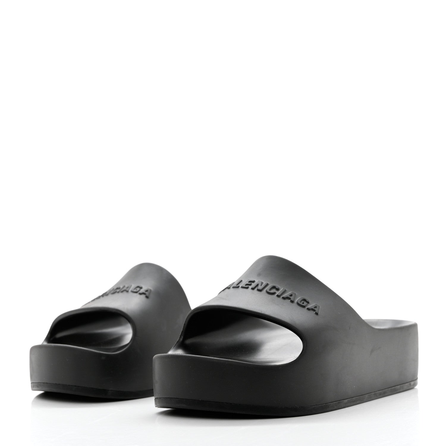 Balenciaga Rubber Chunky Platform Slide Sandals 38 Black 3 of 9