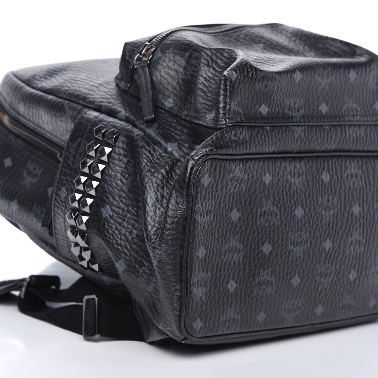 MCM Visetos Medium Side Studs Stark Backpack Black 6 of 10