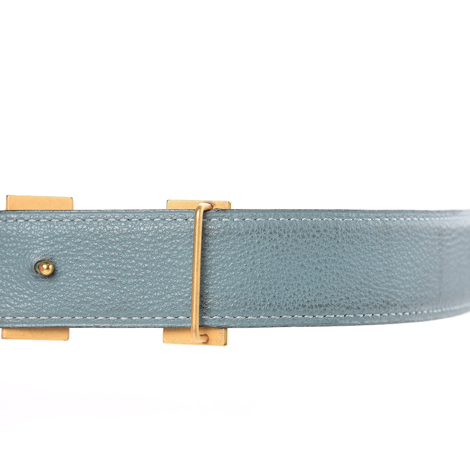 Hermes Box Togo 32mm H Belt 80 Black Ciel 9 of 9