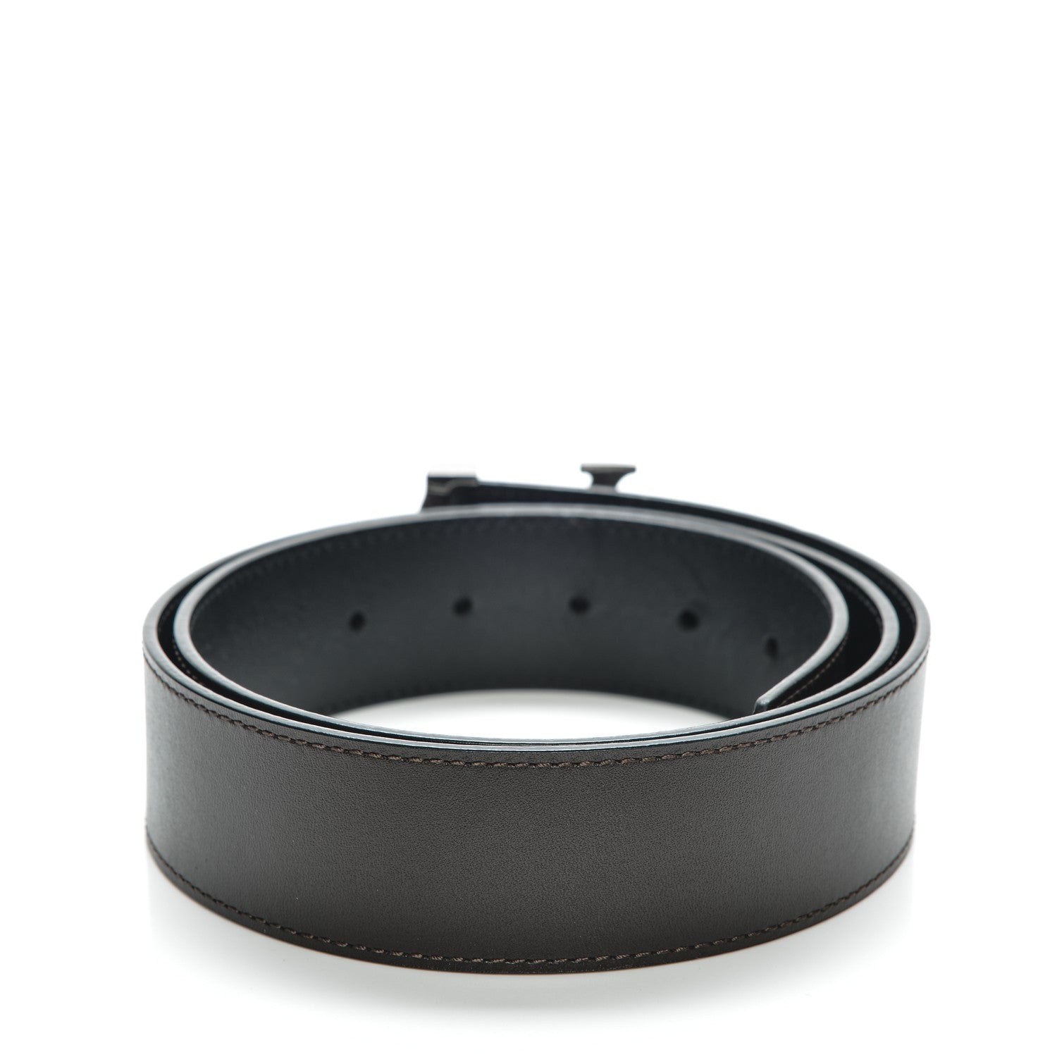 Louis Vuitton Calfskin 40mm LV Initiales Reversible Belt 90 36 Dark Brown Black 3 of 4