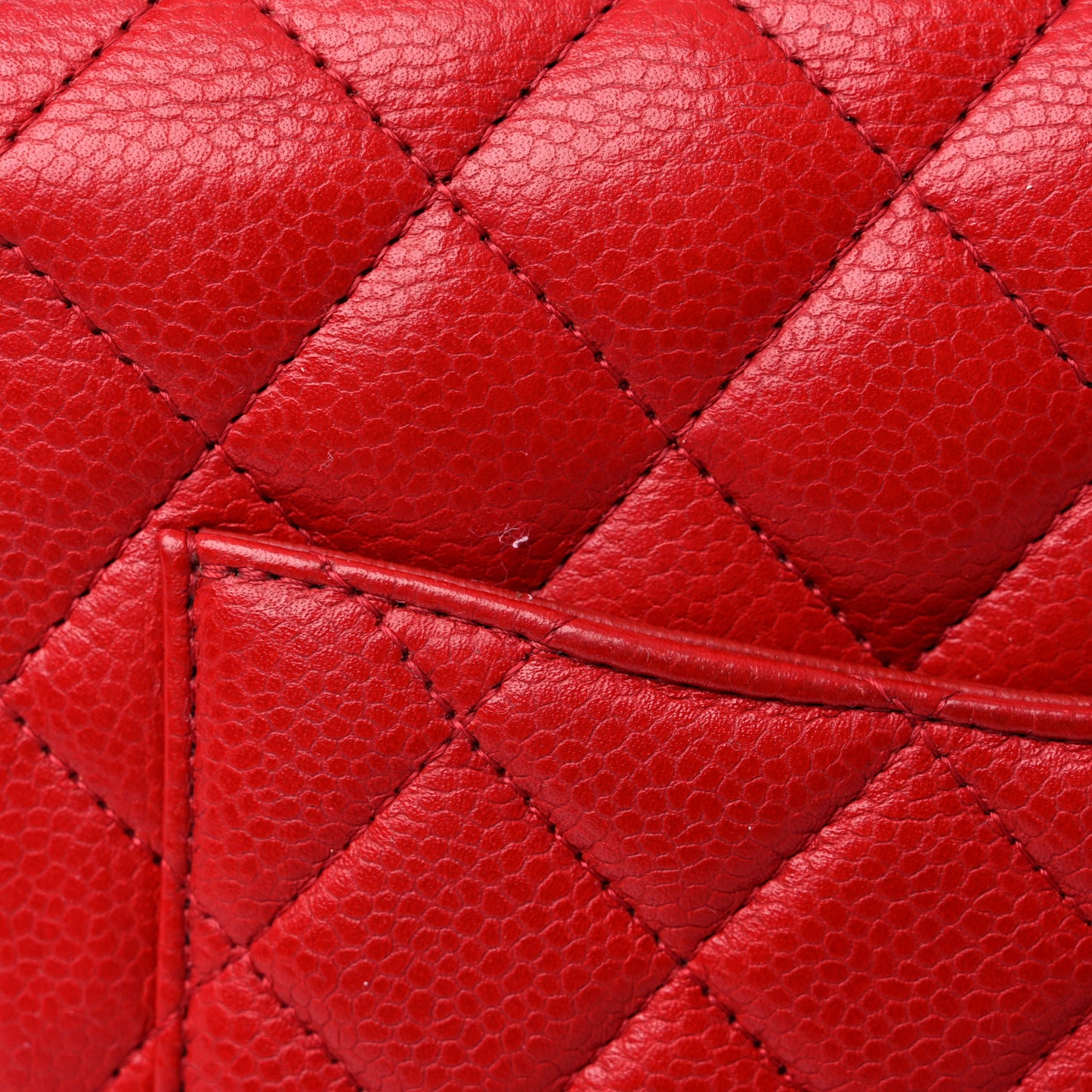Caviar Quilted Mini Square Flap Red
