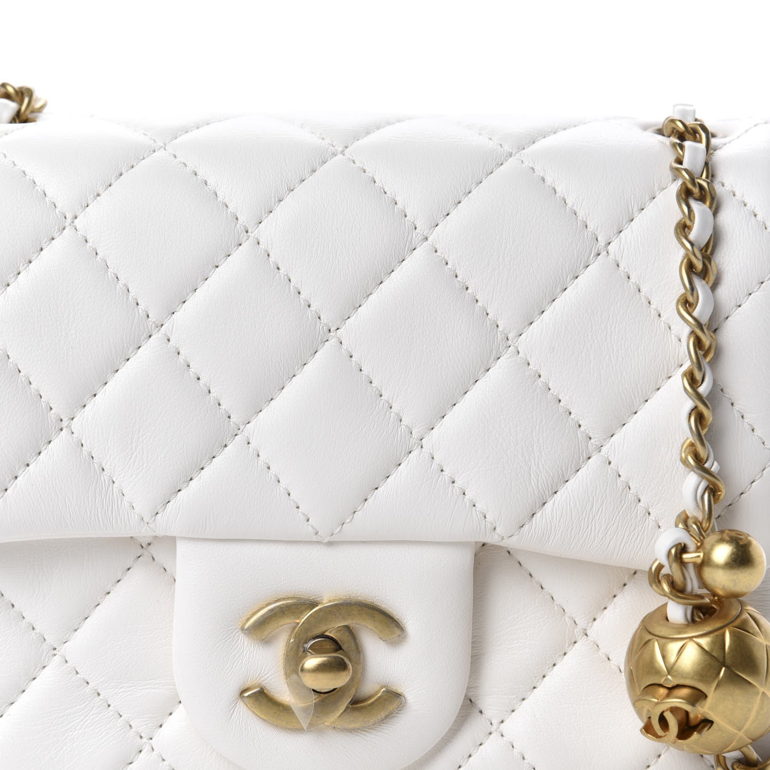 Chanel Lambskin Quilted Mini Pearl Crush Flap White 10 of 10