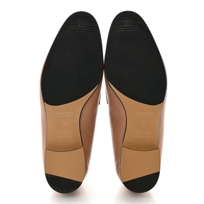 Hermes Goatskin Womens Royal Loafers 37 Bois De Santal 5 of 8