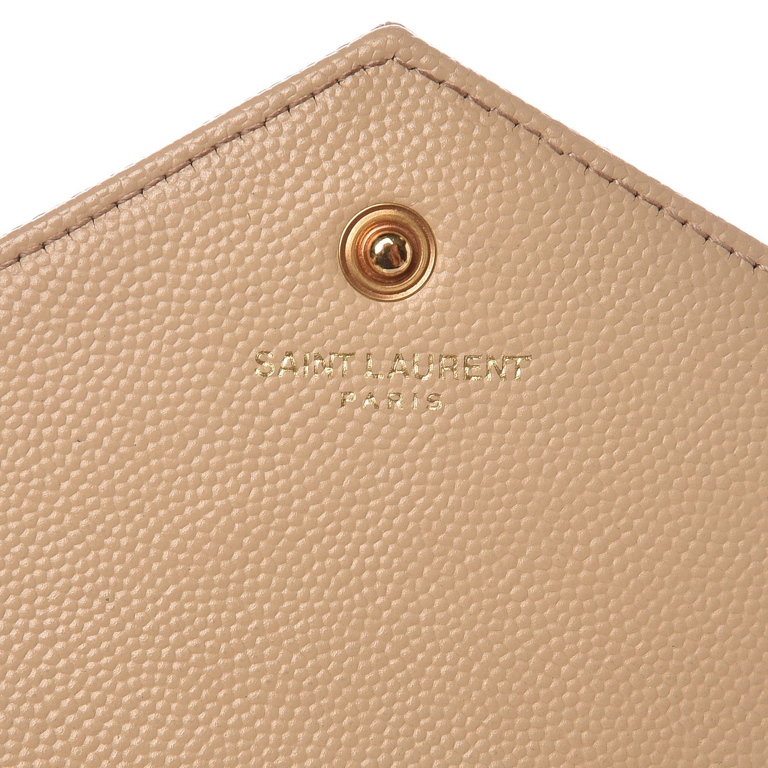 Saint Laurent Grain De Poudre Matelasse Chevron Monogram Chain Wallet Nude Powder 6 of 8