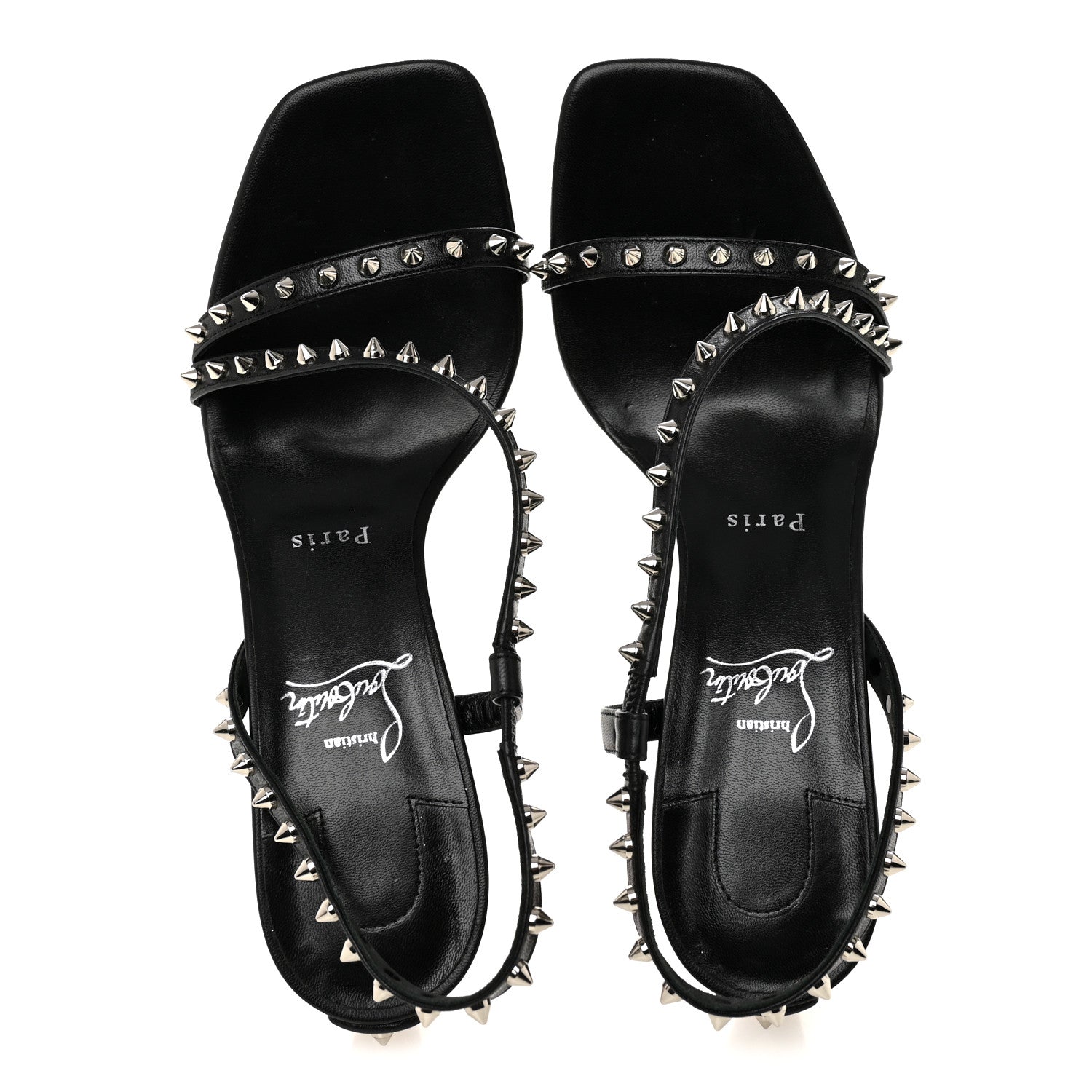 Christian Louboutin Nappa Rosa Condorapik 85 Spike Sandals 39 Black 2 of 7