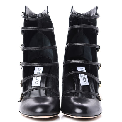 Jimmy Choo Kid Leather Venice Button Caged Ankle Boots 39 Black 2 of 10