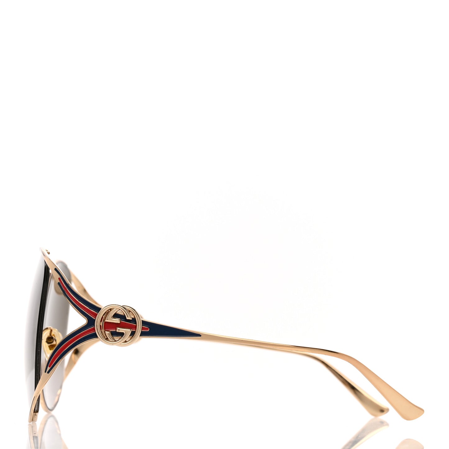 Metal Oversized Round Frame GG0225S Sunglasses Gold