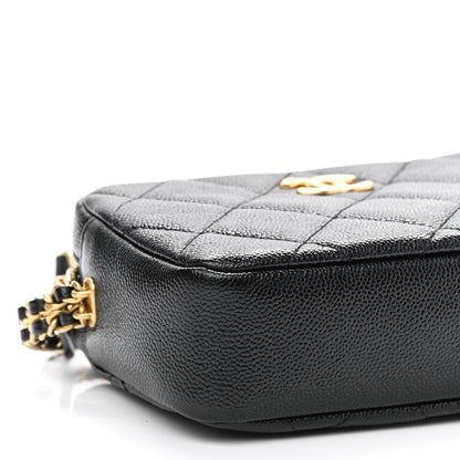 Chanel Shiny Caviar Quilted Chain Melody Camera Bag Black 9 of 10