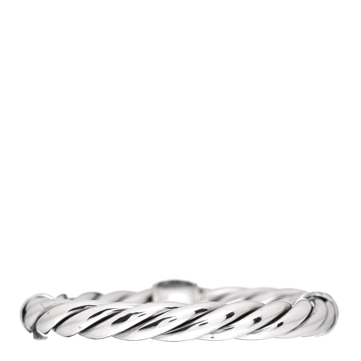 Sterling Silver Diamond 10mm Metro Cable Station Bangle Bracelet
