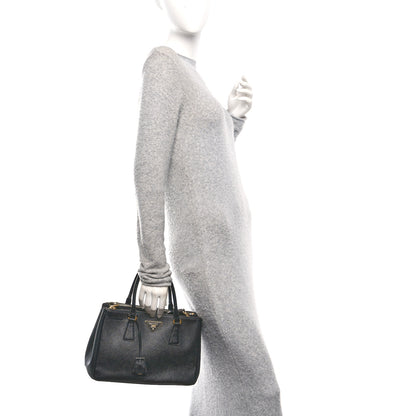 Prada Saffiano Medium Galleria Double Zip Tote Black 2 of 9