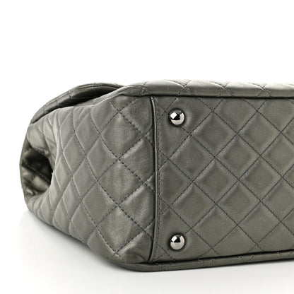 Chanel Metallic Calfskin Quilted XXL Travel Flap Bag Dark Silver 9 of 10