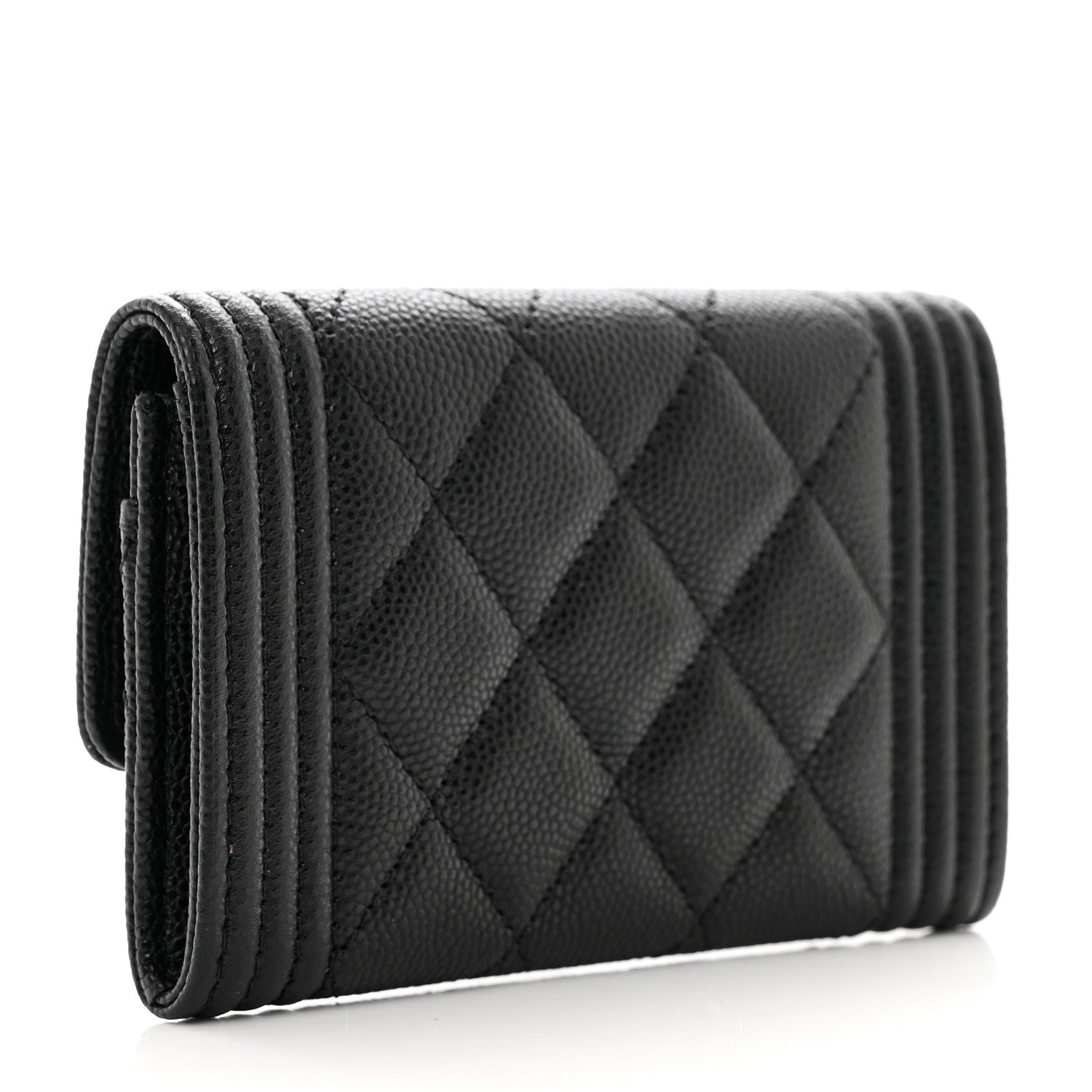 Chanel Caviar Quilted Boy Flap Card Holder Black 3 of 8