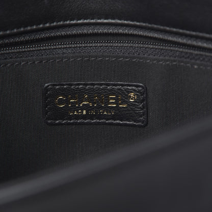 Chanel Calfskin Quilted Medium Graphic Flap Beige Black 6 of 10