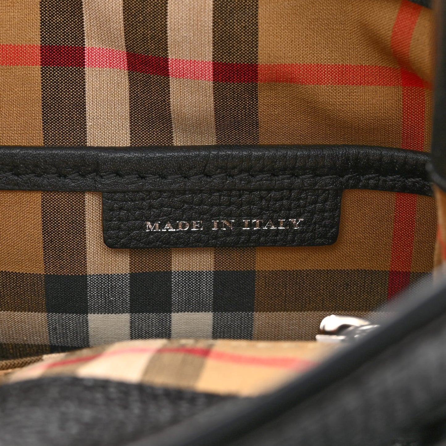 Derby Calfskin House Check Small Banner Tote Black