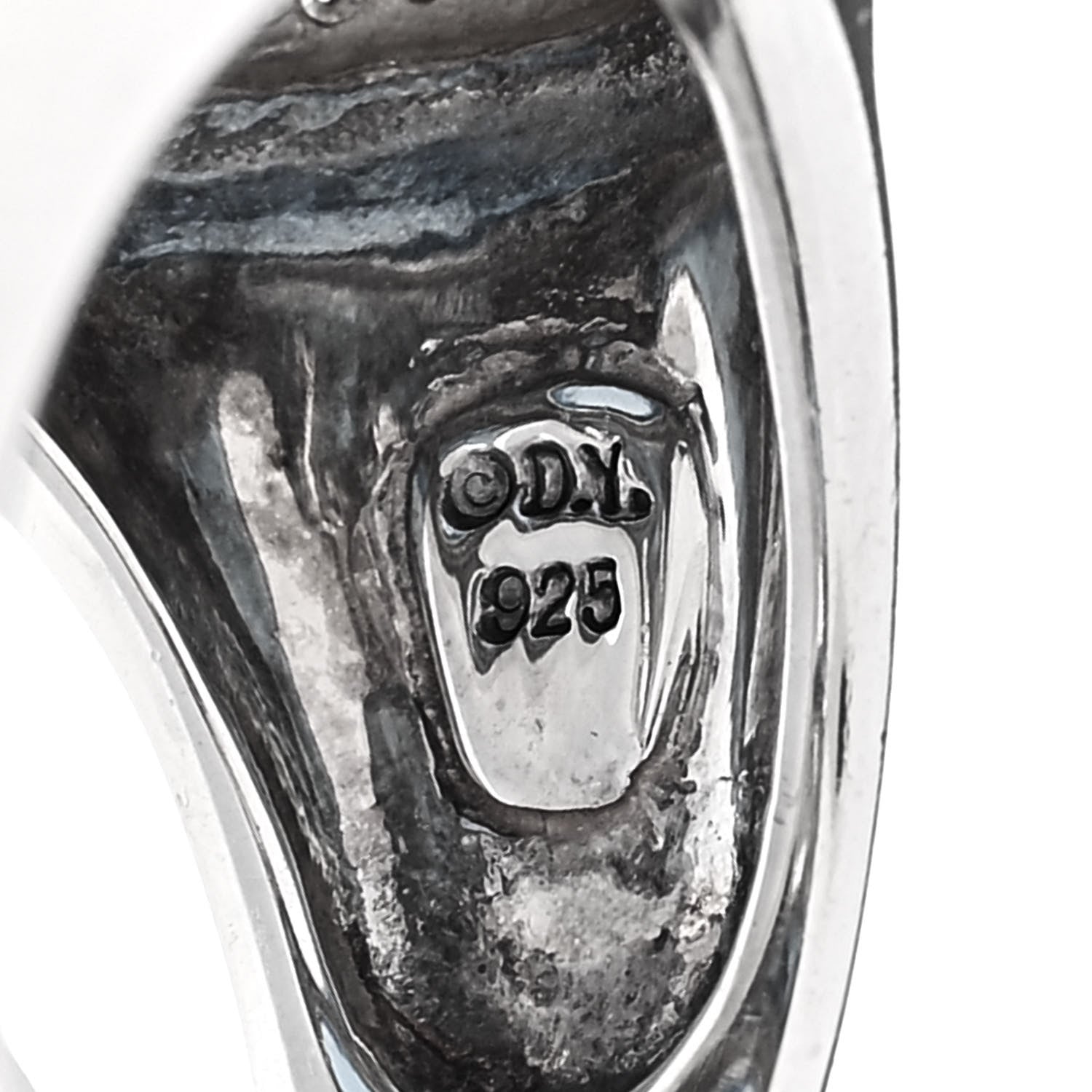David Yurman Sterling Silver Diamond Blue Topaz 18mm Signature Oval Ring 52 6 4 of 4