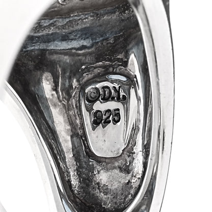 David Yurman Sterling Silver Diamond Blue Topaz 18mm Signature Oval Ring 52 6 4 of 4