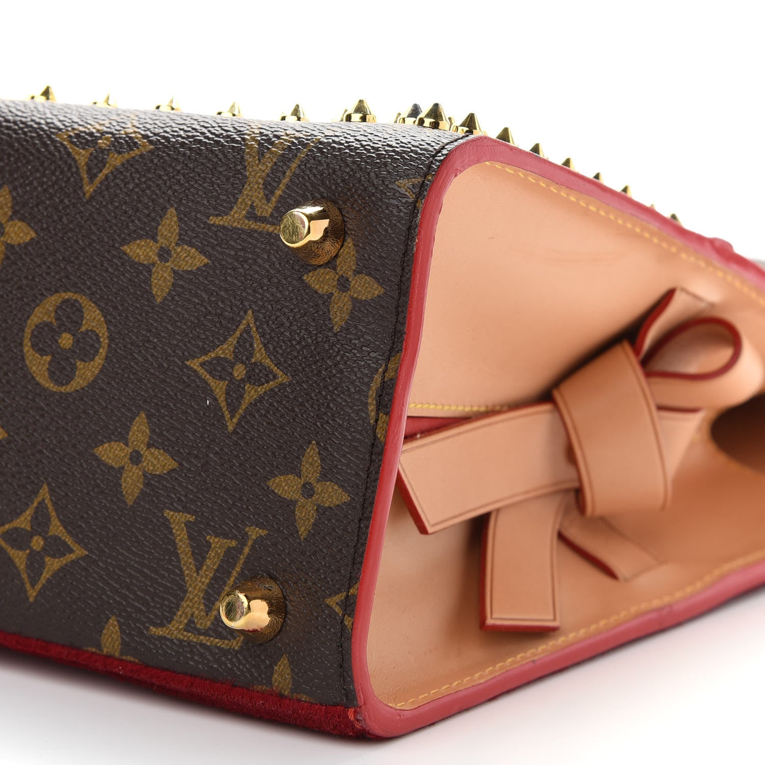 Louis Vuitton Monogram Calf Hair Spikes Iconoclasts Christian Louboutin Tote Red 8 of 8