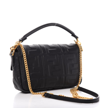 Fendi Nappa FF 1974 Embossed Mini Baguette Black 3 of 11