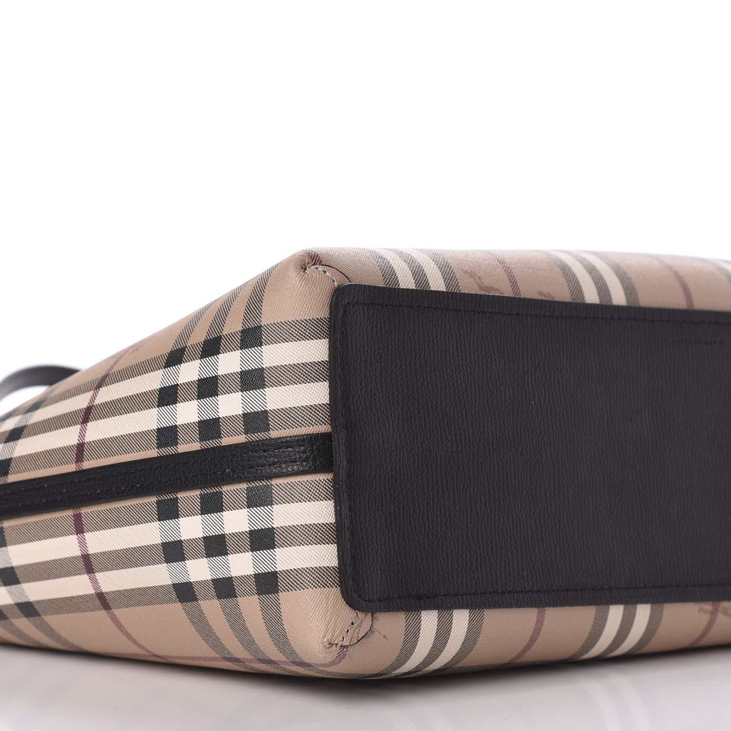 Burberry Grainy Calfskin Haymarket Check Medium Reversible Tote Black 12 of 16