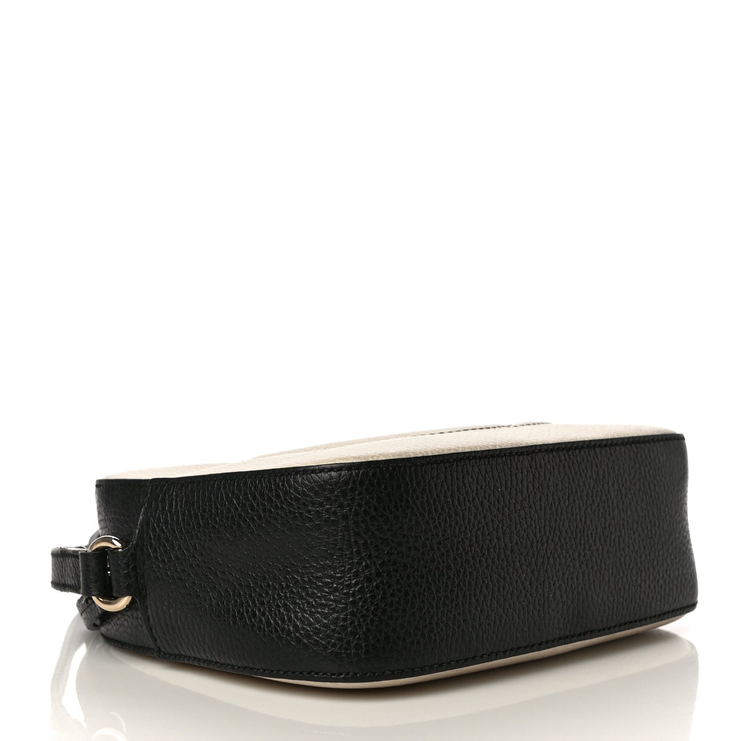 Dollar Calfskin Bi-Color Small Soho Disco Bag Mystic White Black