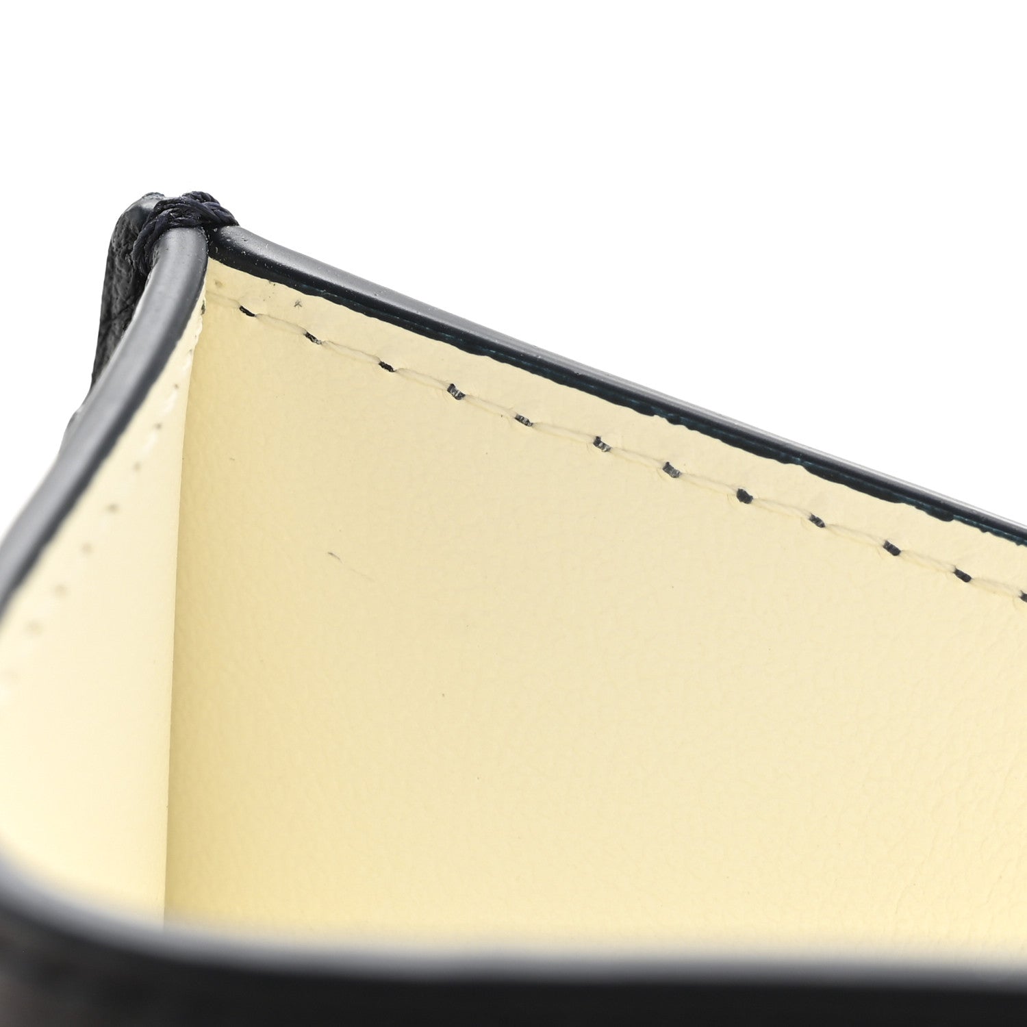 Christian Dior X HYLTON NEL Grained Calfskin Logo Card Holder Navy
