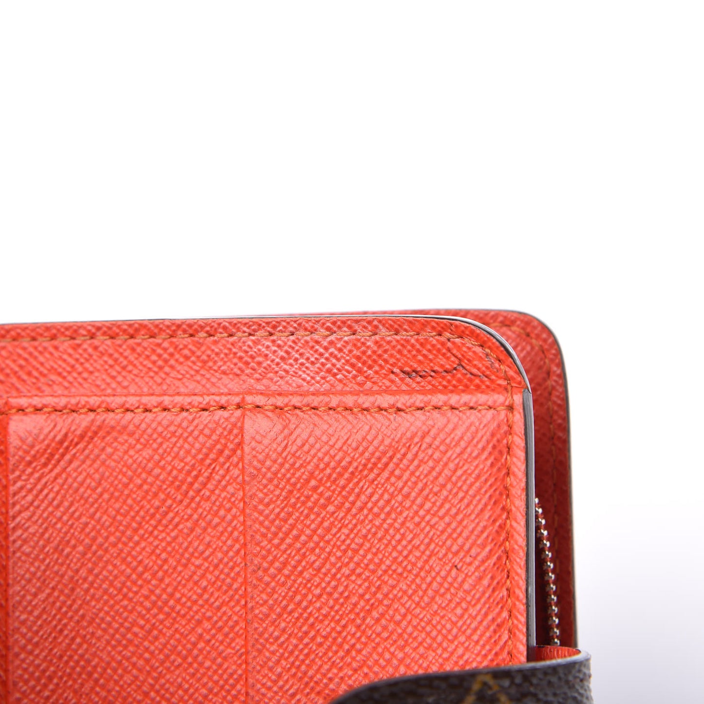 Monogram Perforated Compact Zipped Wallet Orange