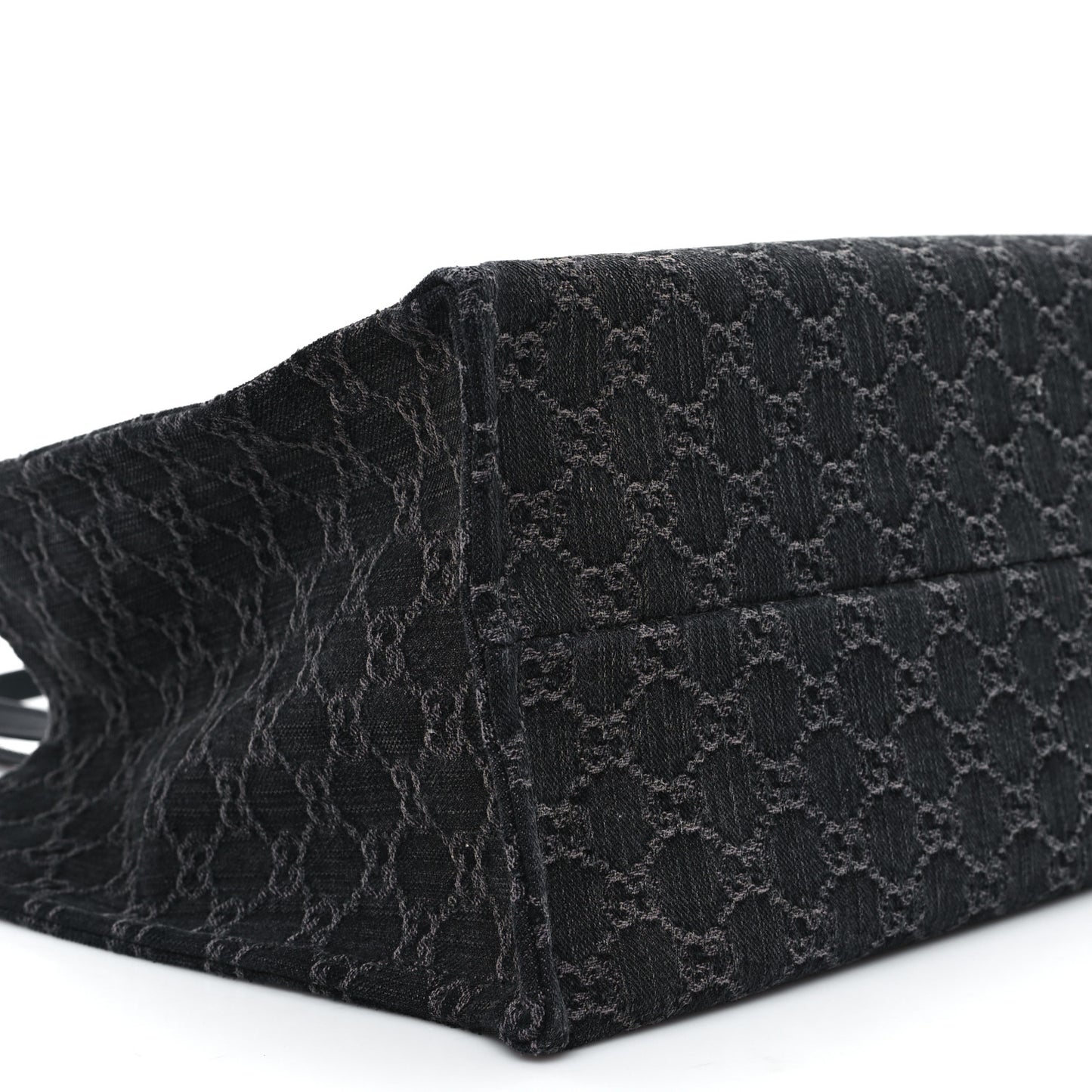 Denim Ophidia GG Monogram Large Tote Black Grey