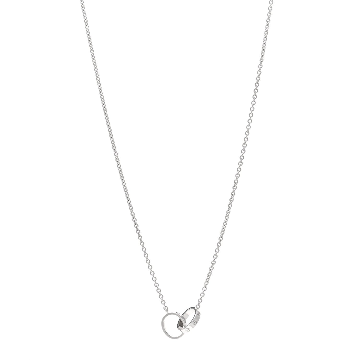 Cartier 18K White Gold Interlocking LOVE Necklace 1 of 6