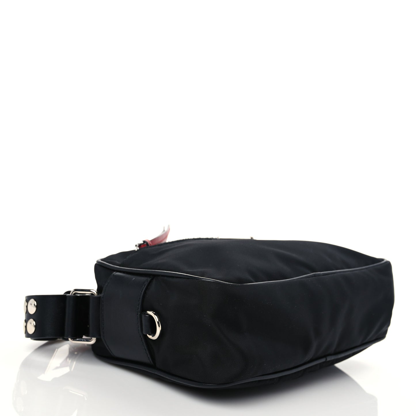 Tessuto Nylon Studded New Vela Shoulder Bag Black Fuoco