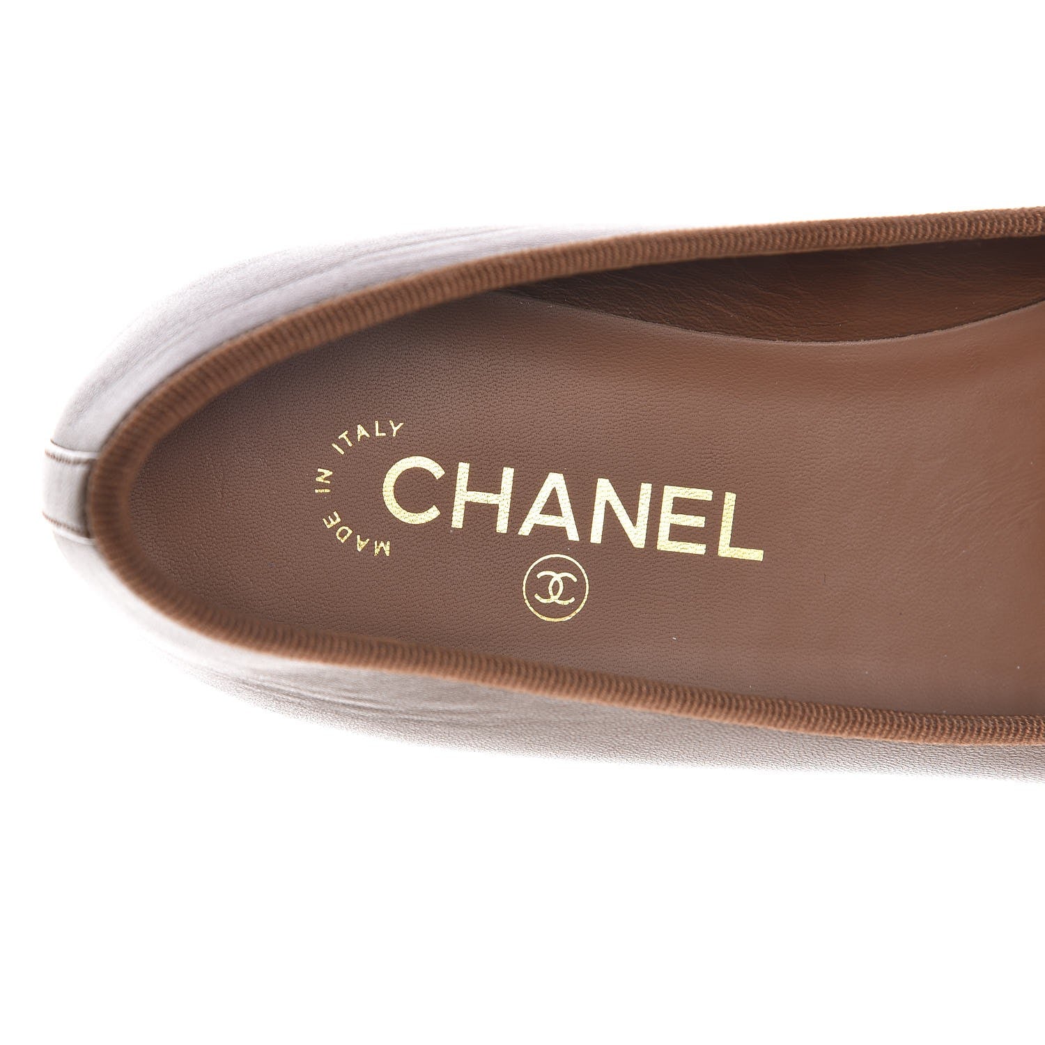 Chanel Lambskin Cap Toe Ballerina Flats 40.5 Camel 8 of 10