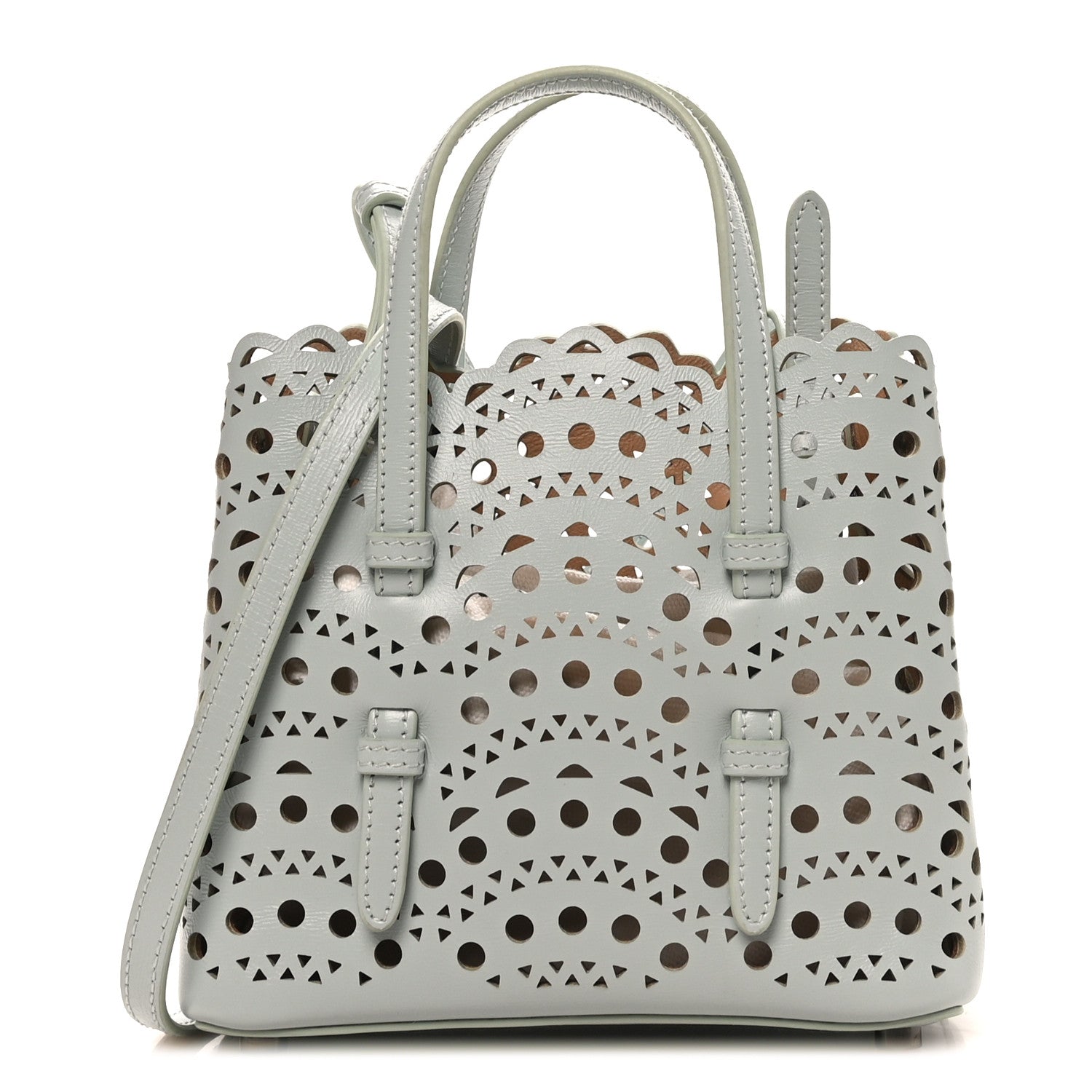 Alaia Calfskin Vienne Wave Mina 16 Bag  Gris Vert 1 of 9