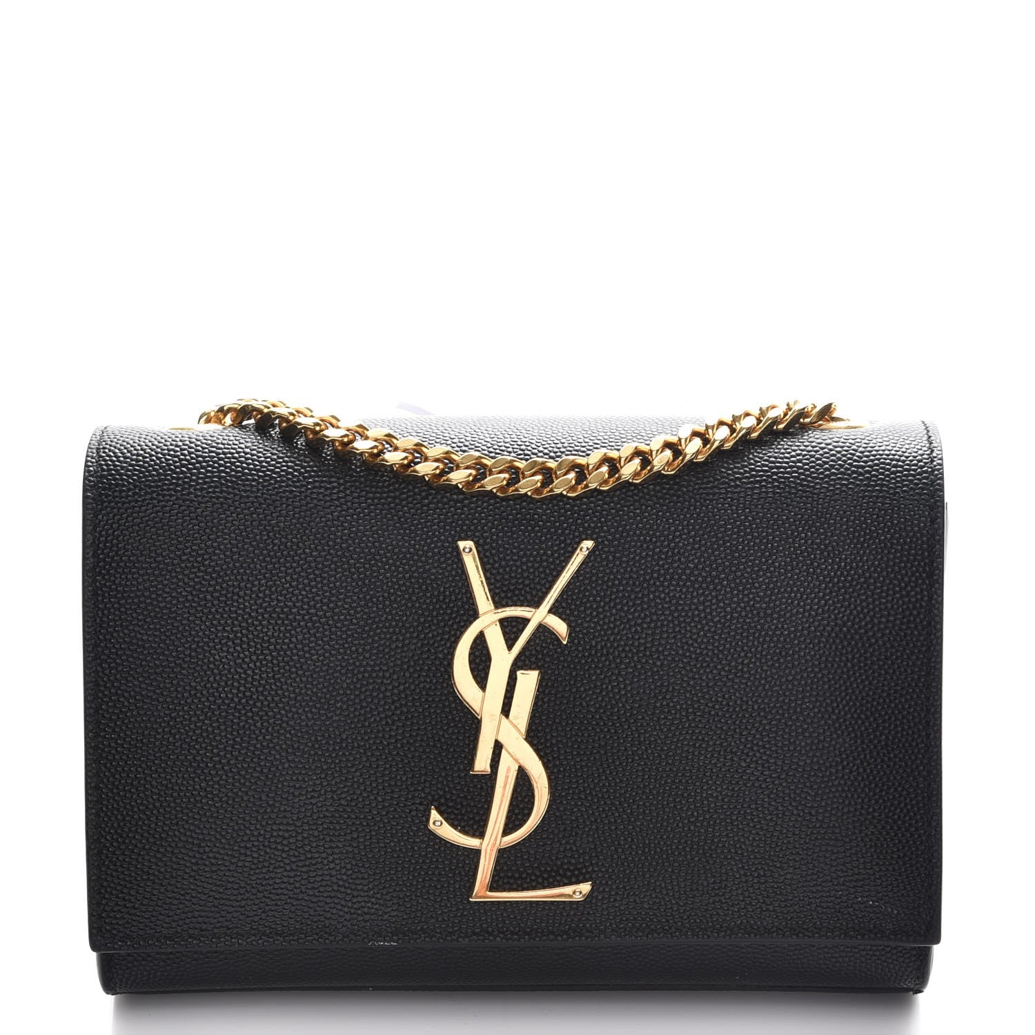 Saint Laurent Grain De Poudre Small Monogram Kate Satchel Black 1 of 6