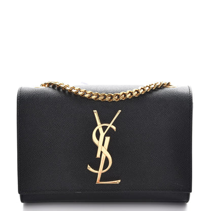 Saint Laurent Grain De Poudre Small Monogram Kate Satchel Black 1 of 6