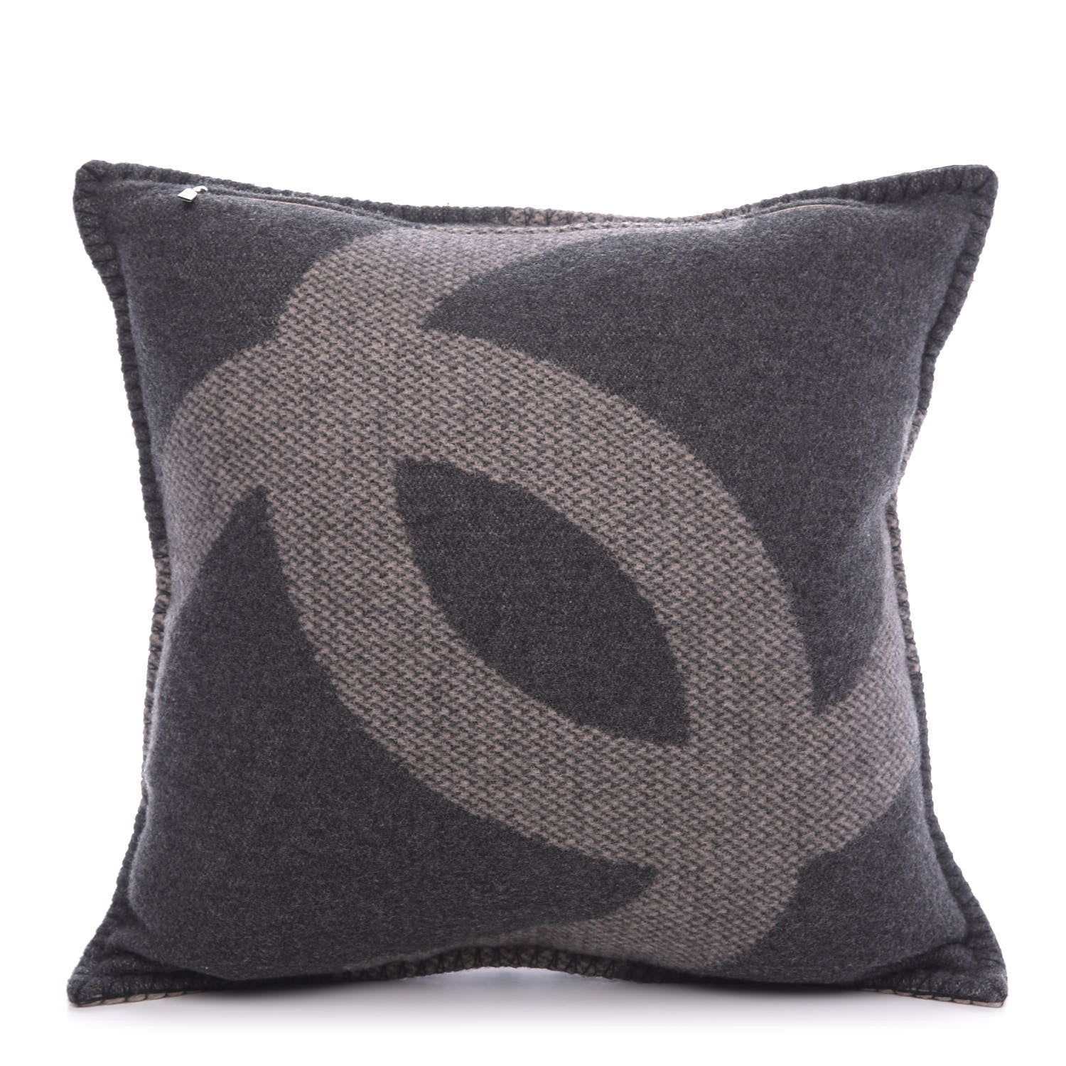 Chanel Merino Wool Cashmere CC Pillow Black Pink 2 of 8