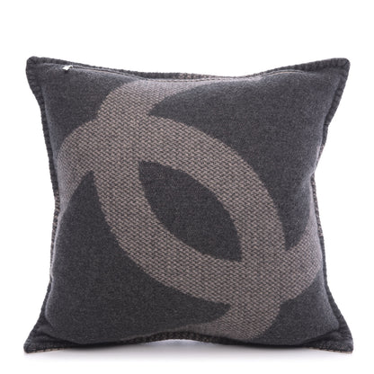 Chanel Merino Wool Cashmere CC Pillow Black Pink 2 of 8