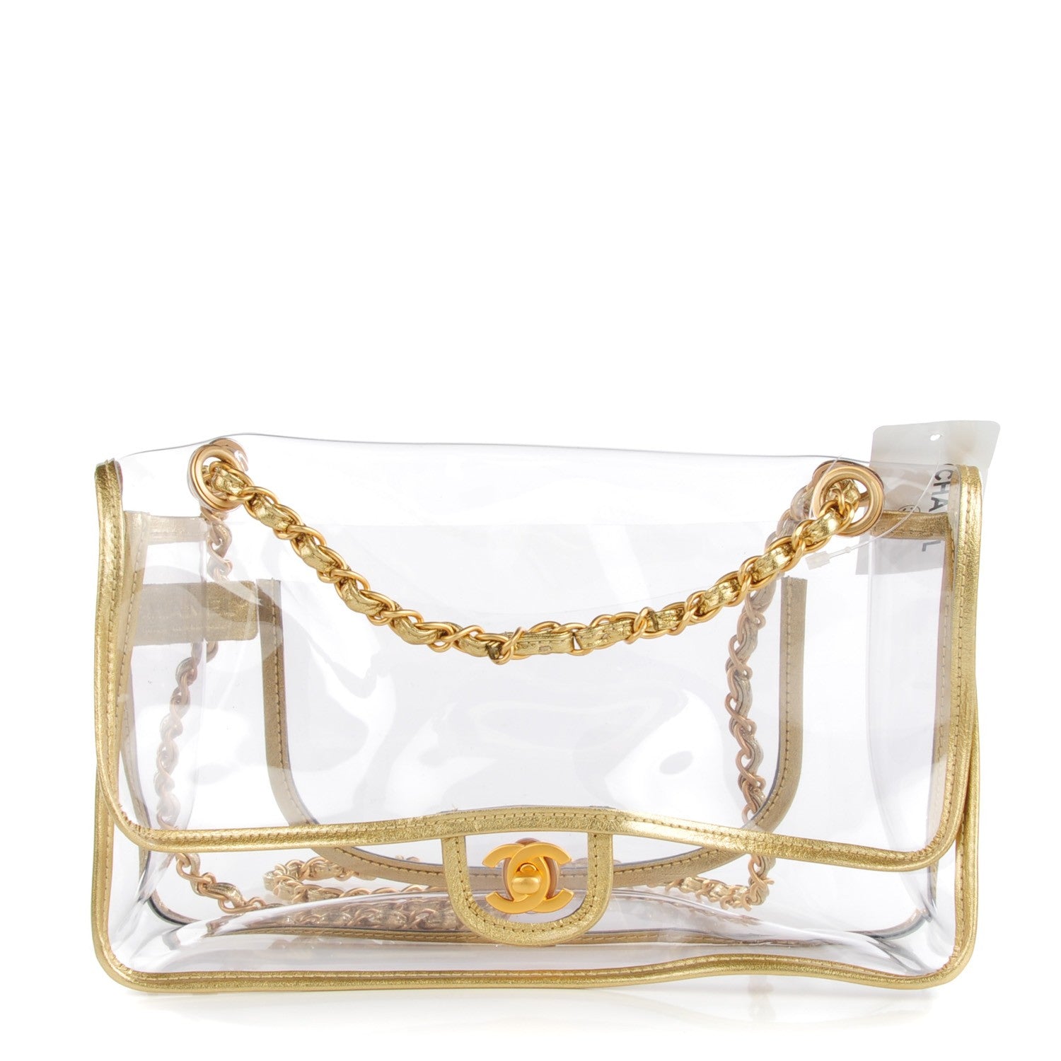 Chanel Vinyl Large Naked Flap Gold 1 of 7