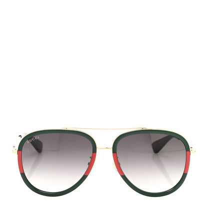 Gucci Web Aviator Sunglasses GG0062S Green Red 2 of 8