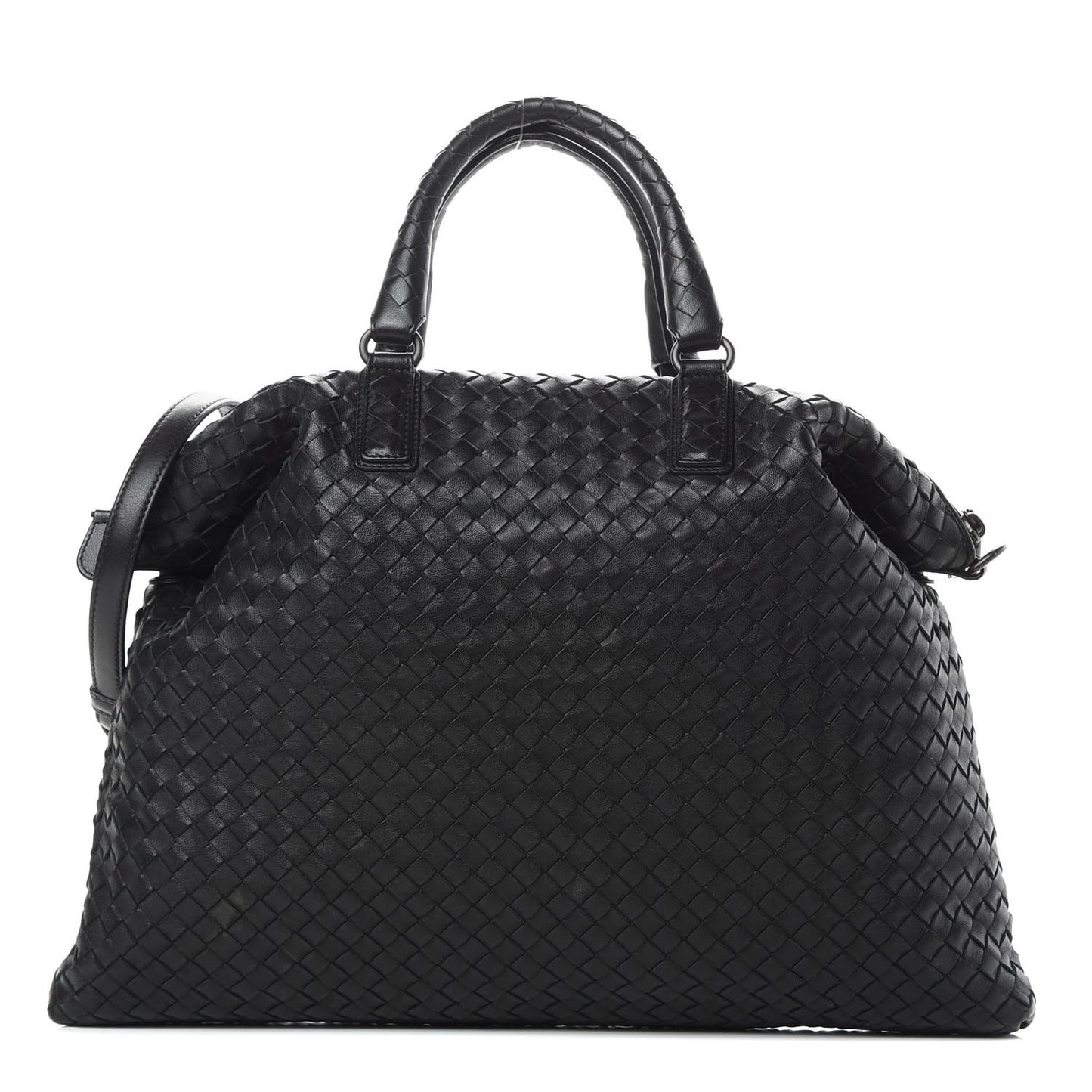 Nappa Intrecciato Medium Convertible Tote Black