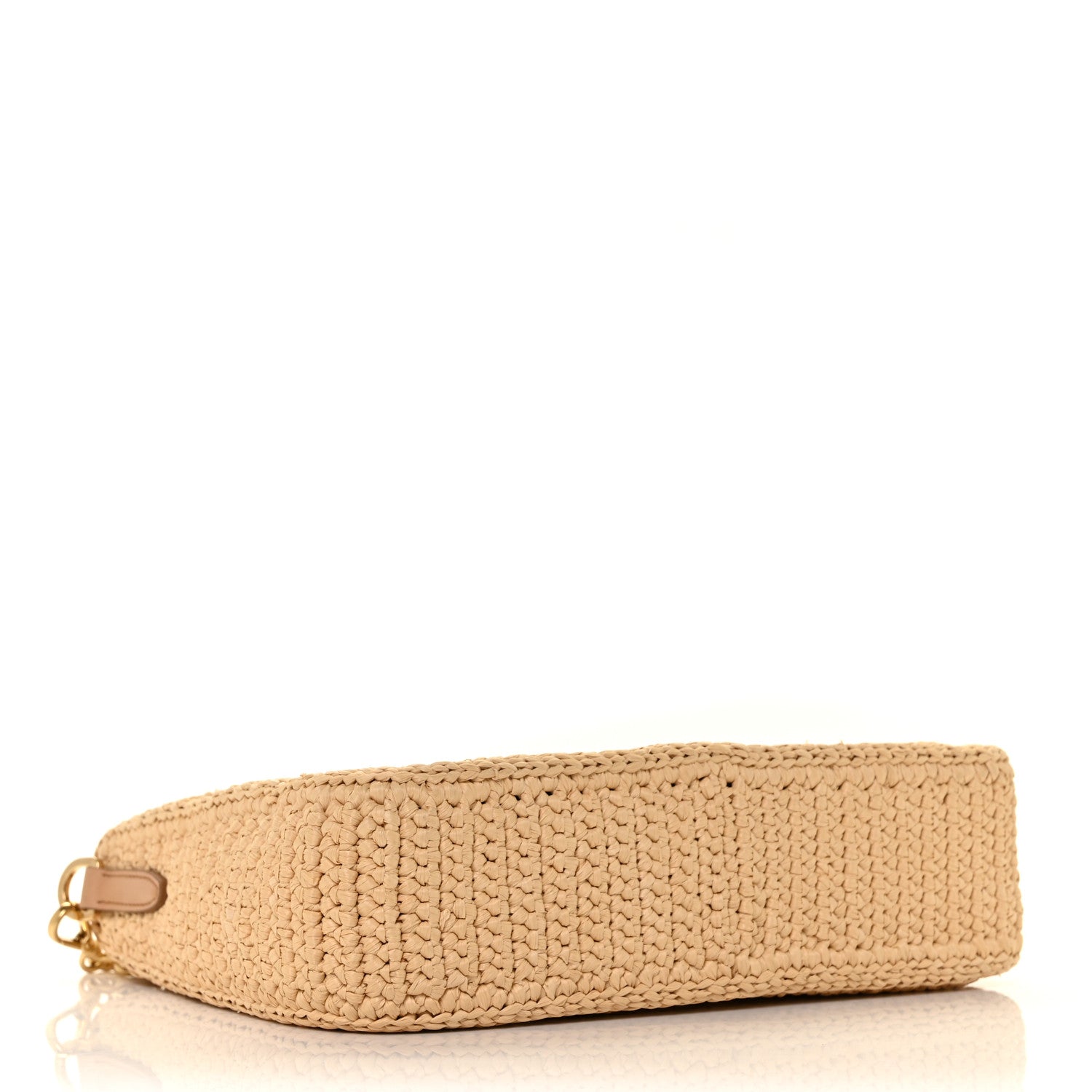 Prada Yarn Raffia Effect Crochet Re-Edition 2005 Shoulder Bag Naturale 4 of 9