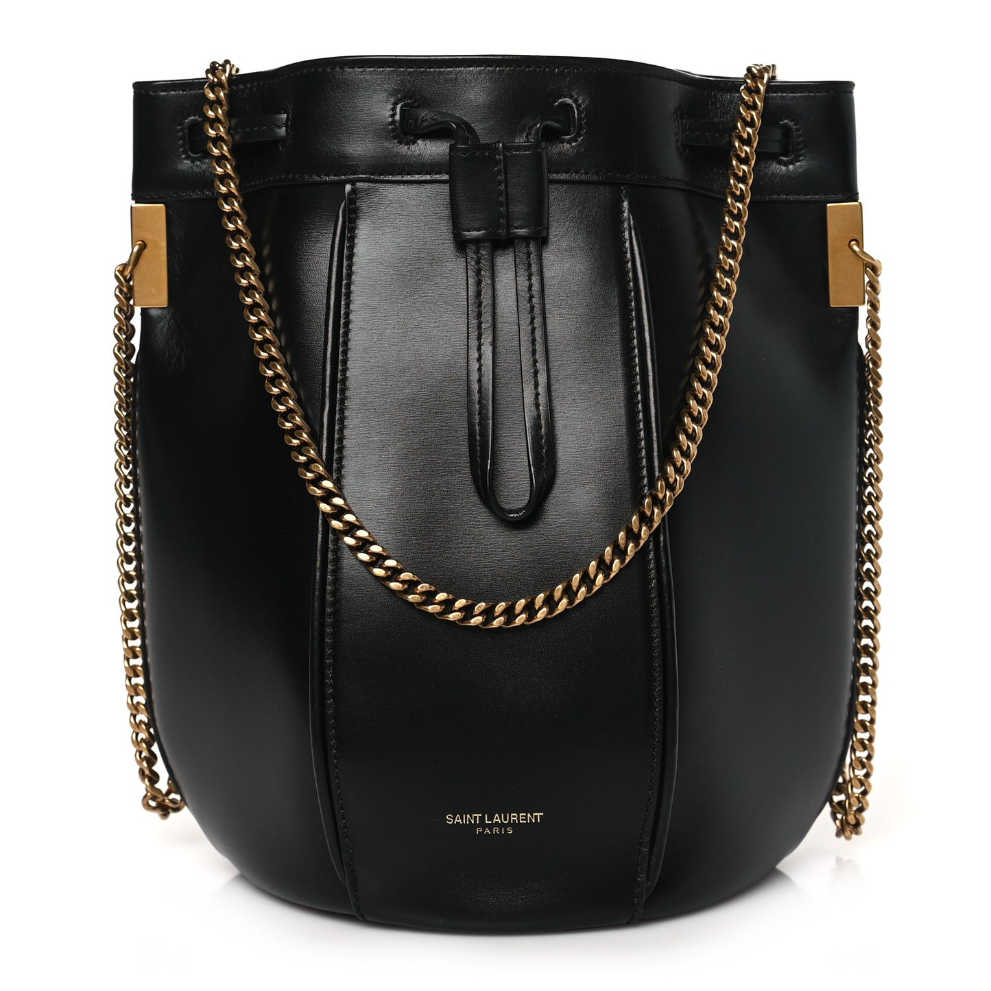 Smooth Calfskin Small Talitha Bucket Bag Black
