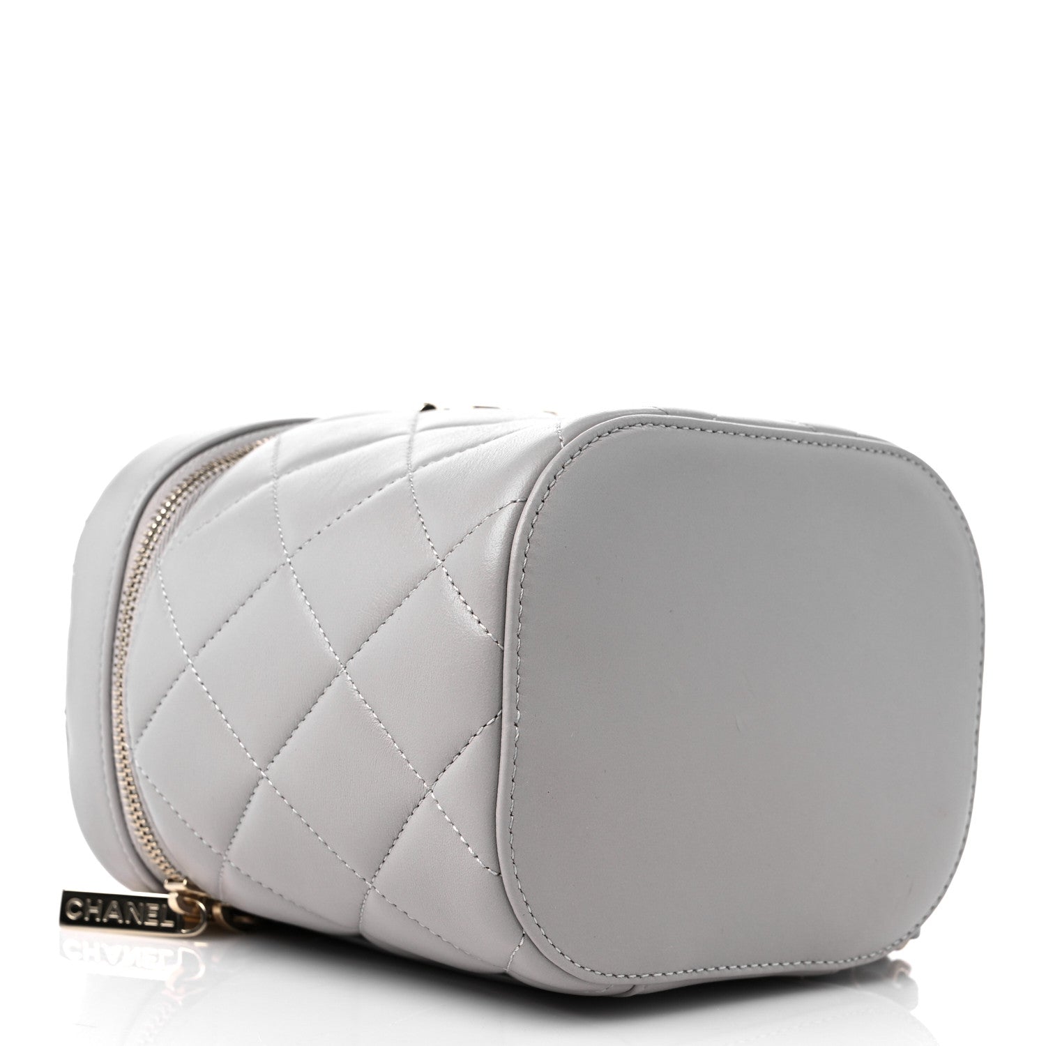 Chanel Lambskin Quilted Trendy Vanity Case Grey 4 of 9