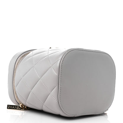 Chanel Lambskin Quilted Trendy Vanity Case Grey 4 of 9