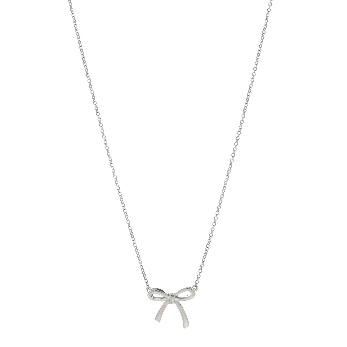 Sterling Silver Small Bow Pendant Necklace