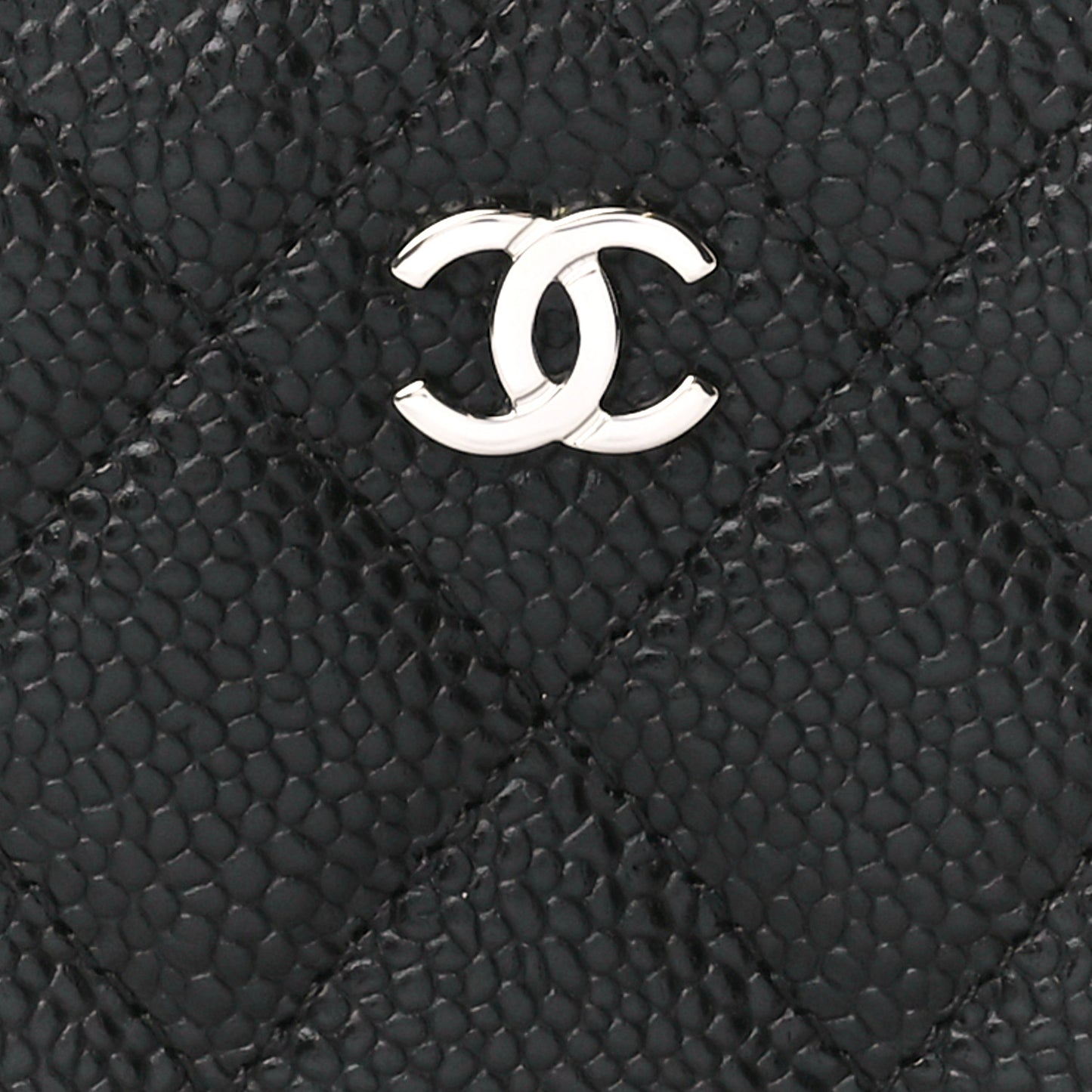 Caviar Quilted Zip Coin Purse Black