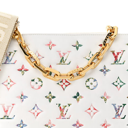 Louis Vuitton Lambskin Embossed Monogram LV Garden Coussin PM Cream 8 of 16