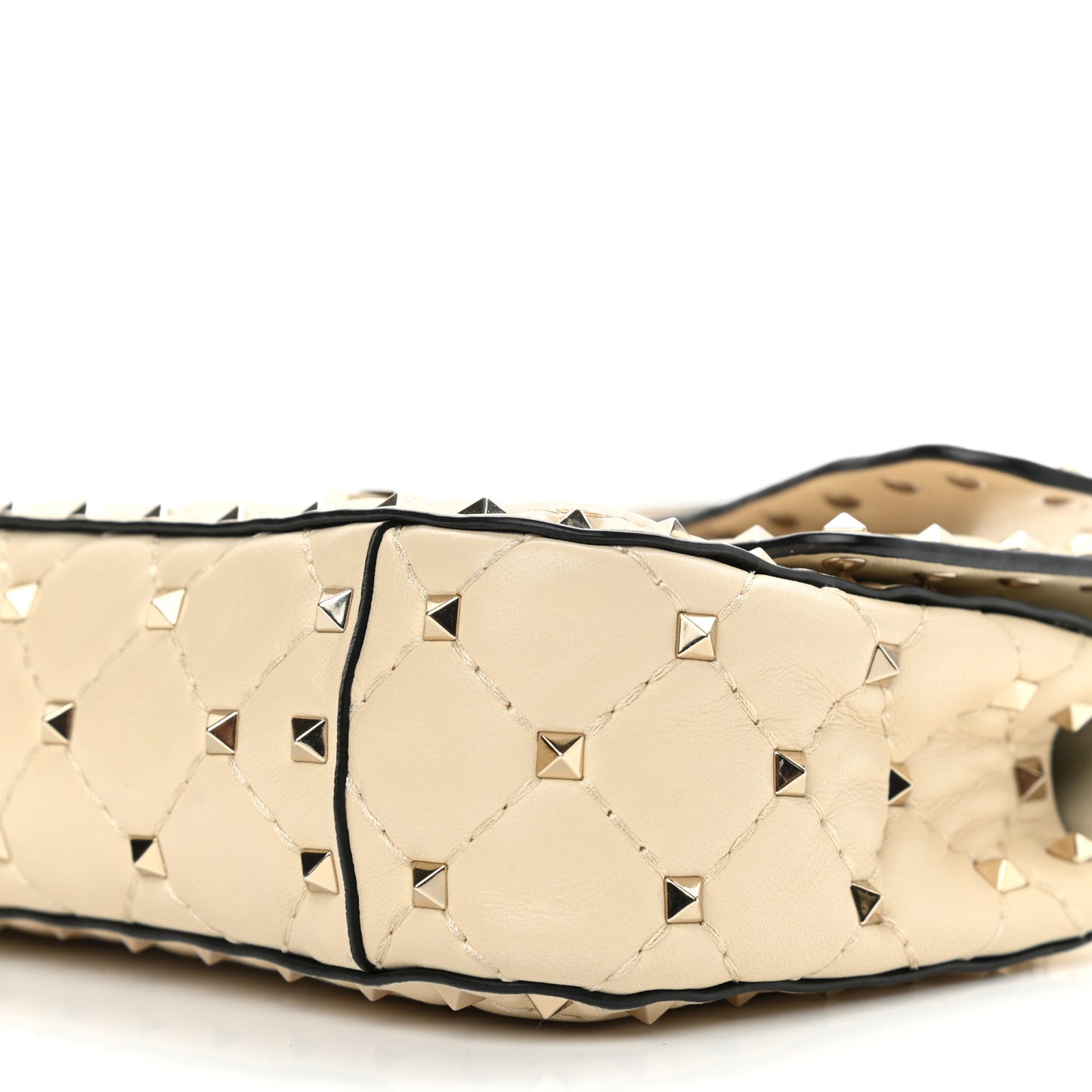 Nappa Small Rockstud Spike Shoulder Bag Light Ivory