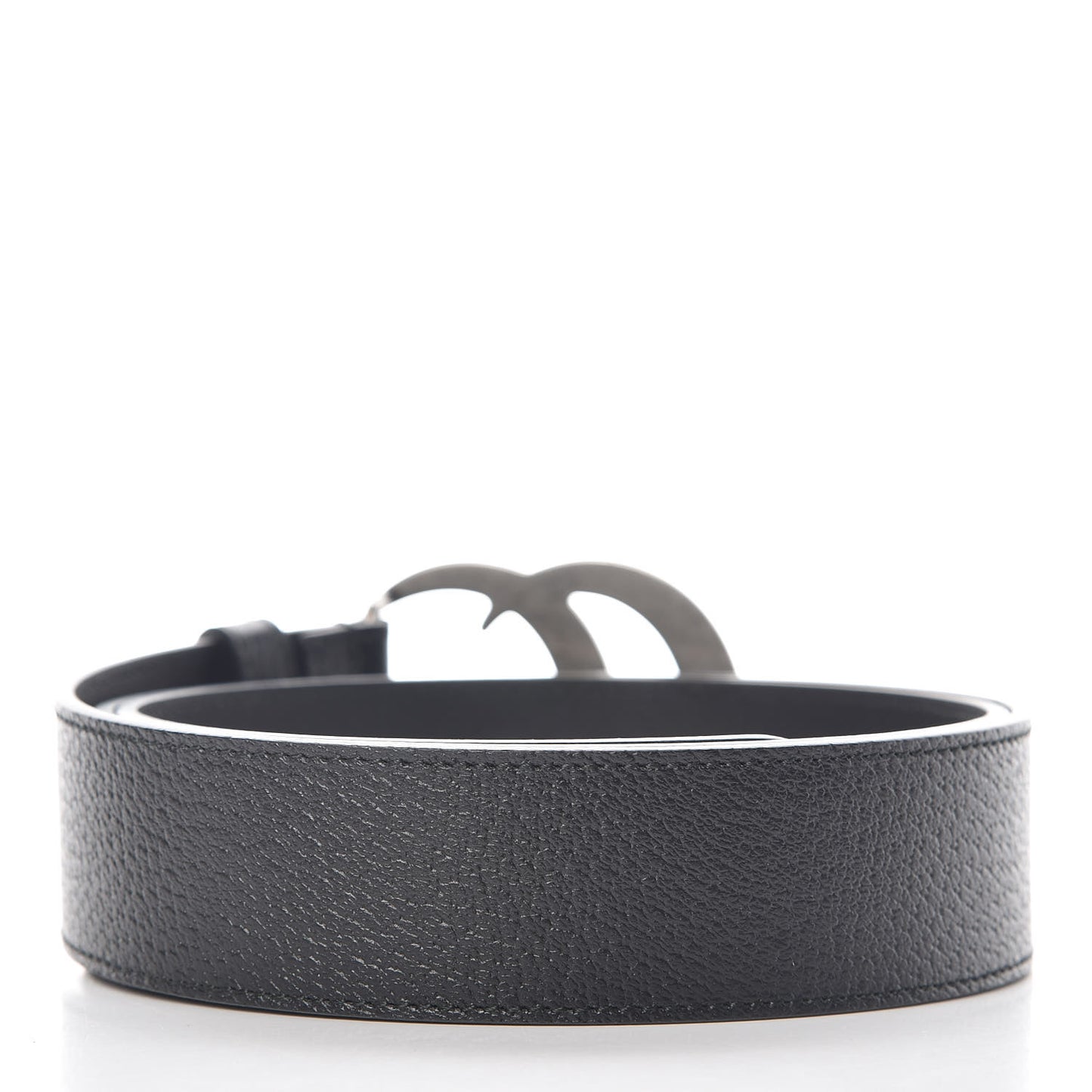 Textured Dollar Calfskin Nickel Double G 40mm Belt 100 40 Dark Cocoa