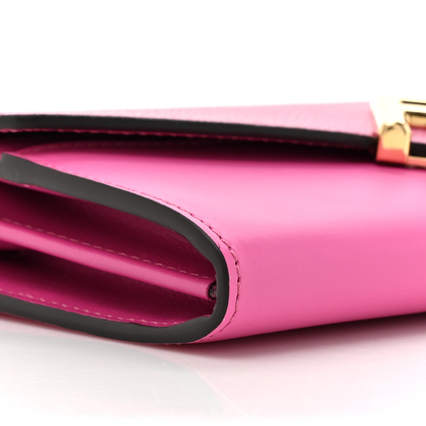 Vitello King Cruise FF Diamonds Continental Envelope Wallet On Chain Geranio Ciclamino Pilar