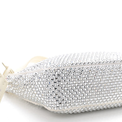 Prada Satin Crystal Mini Re-Edition 2000 Bag White 9 of 12